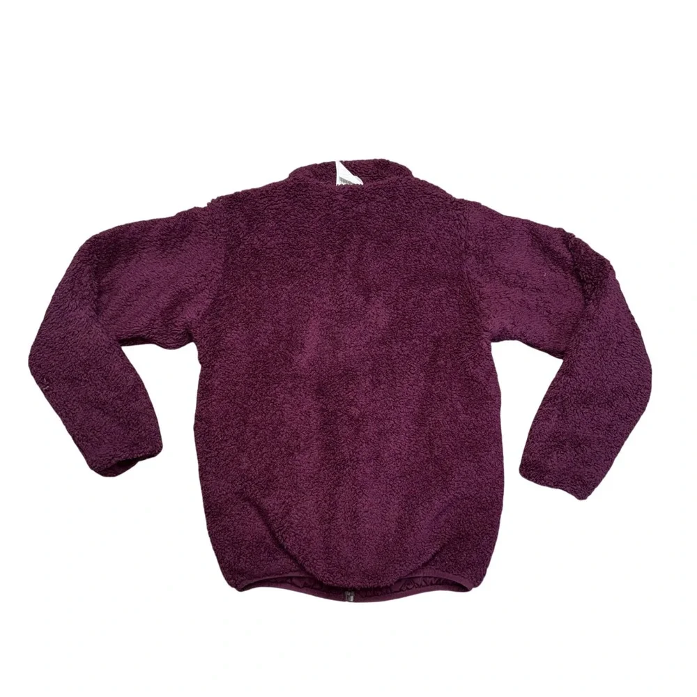Patagonia Reversible Jacket Kids M 10 Burgundy Excellent Fleece Quilted Shell